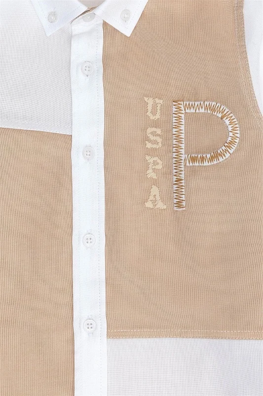 Рубашка из хлопка в стиле колор-блок для мальчиков - G083SZ0040ZAYNENKIDS Сорочка муж. детс. (VR085, 7_8)