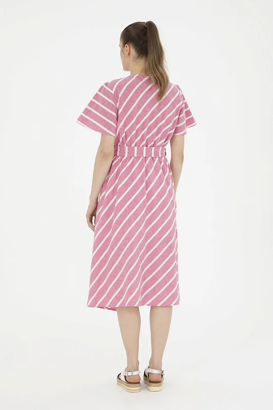 Платье миди на запах из хлопка с добавлением льна - G082SZ0320YUME Платье жен. (VR041, 32)