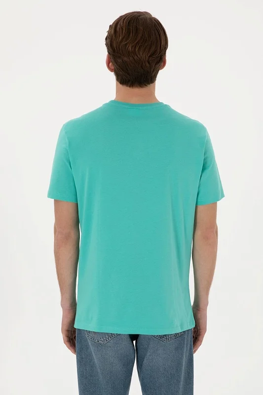 Футболка из хлопка с надписью - G081SZ0110GEARTIY025 Футболка муж. (VR090, XL)