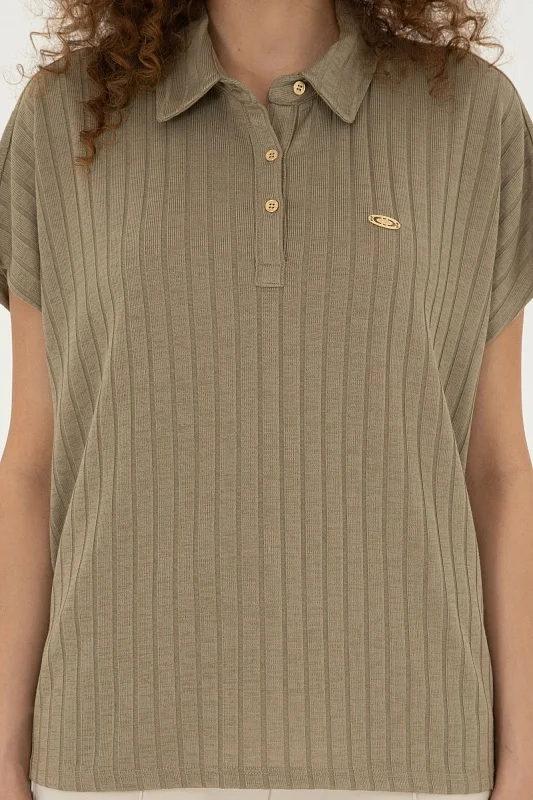 Футболка-поло трикотажная свободная - G082SZ0110PAT Футболка жен. (VR027, XS)