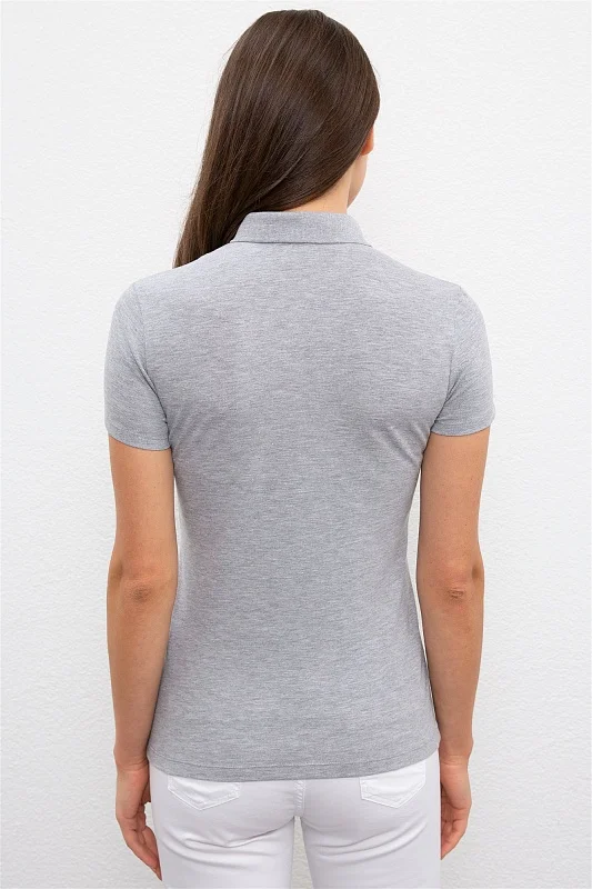 Футболка-поло из хлопка с принтом - G082SZ0110OLZAK Футболка жен. (VR086, XS)