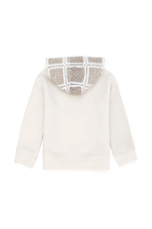 Худи с ажурными деталями для девочек - G084SZ0820NASITKIDS Толстовка жен. детс. (VR049, 6_7)
