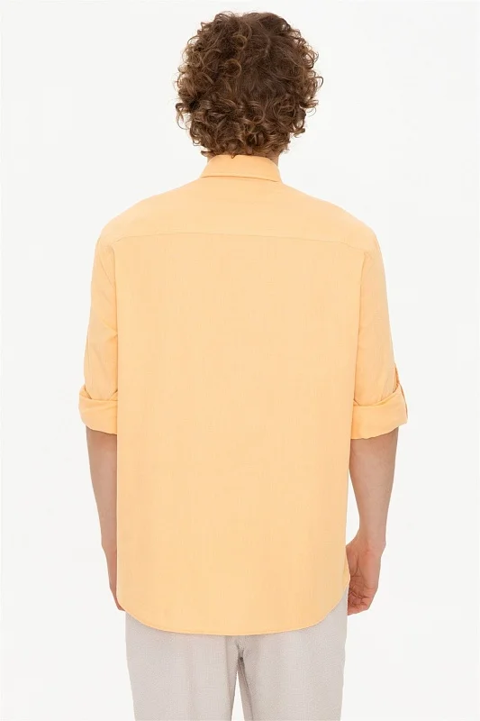 Рубашка из хлопка с добавлением льна прямая - G081SZ0040ENZO022Y Сорочка муж. (VR202, XS)