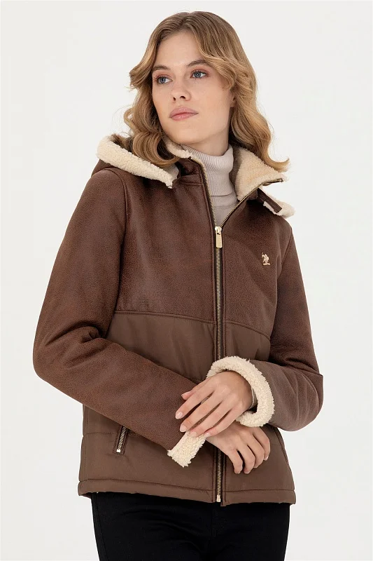 Куртка кожаная со съемным капюшоном - G082SZ0350WP23001 Куртка кож. жен. (880, 36)