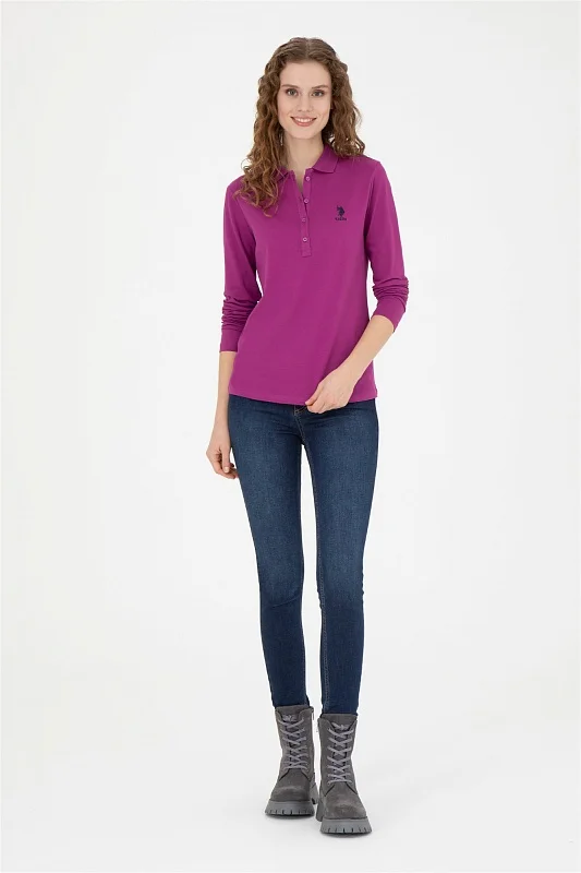 Поло с длинным рукавом из хлопка - G082SZ0820TPG-SK023 Толстовка жен. (VR037, XS)