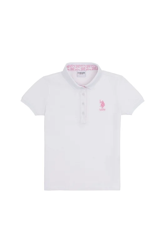 Футболка-поло из хлопка c принтом на планке для девочек - G084SZ0110TP01-IY024 Футболка жен. детс. (VR013, 3_4)