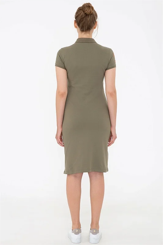 Платье-поло из хлопка с контрастным логотипом приталенное - G082SZ0750MTS0221-075 Платье жен. (VR027, 2XS)