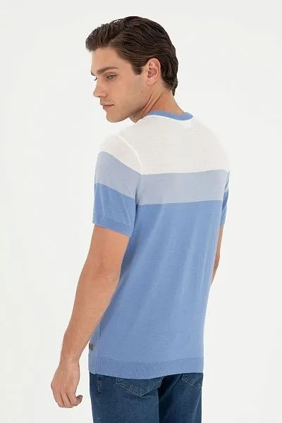 Футболка трикотажная из смесовой вискозы в полоску - G081SZ0TK0OWEN Кофта муж. (VR032, XS)