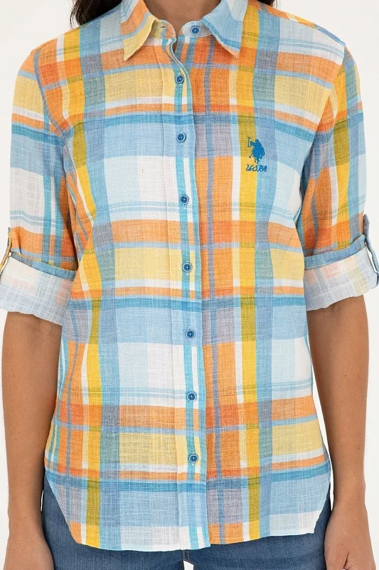 Рубашка в клетку свободная - G082SZ0040ORTIZKA Сорочка жен. (VR045, 36)
