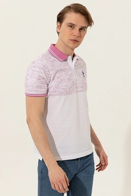 Футболка-поло из хлопка с узором - G081SZ0110OSAN Футболка муж. (VR037, XS)