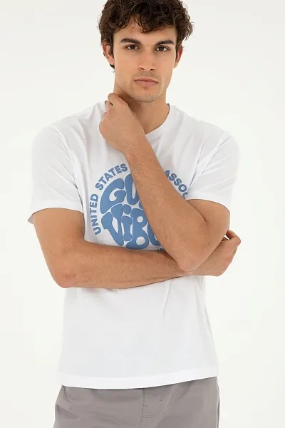 Футболка из хлопка с надписью - G081SZ0110MANYA Футболка муж. (VR013, XL)