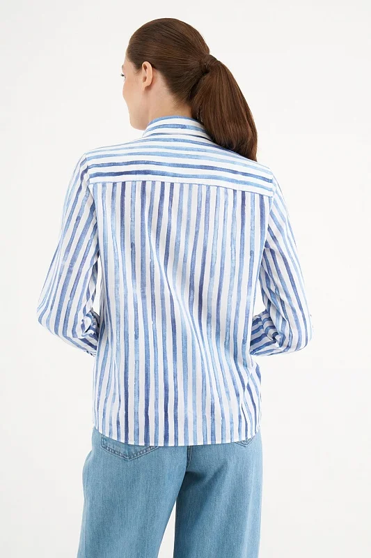 Рубашка из хлопка в полоску прямая - G082SZ0040BUCCI Сорочка жен. (VR028, 34)