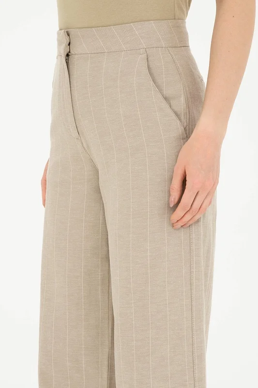 Брюки с добавлением льна широкие - G082SZ0780SIWAN-P Брюки жен. (VR027, 38)