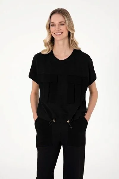 Футболка из смесового хлопка на кулиске - G082SZ0110SACHA Футболка жен. (VR046, L)