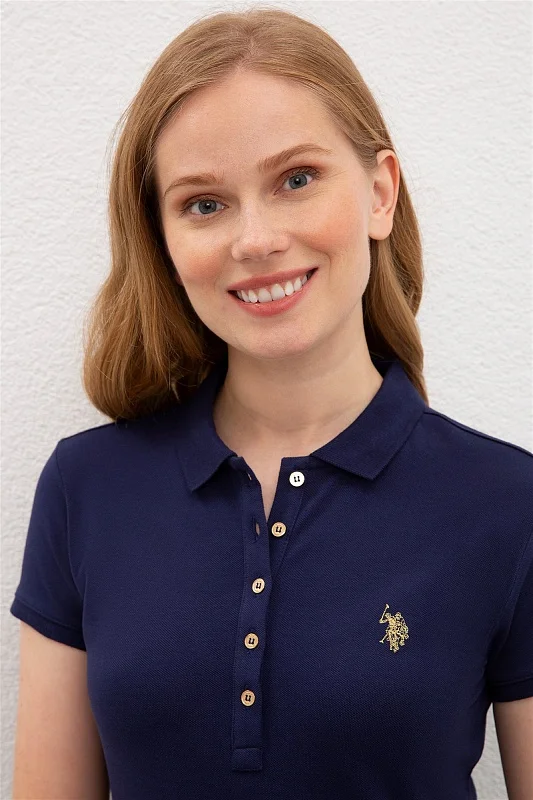 Платье-поло из хлопка с контрастным логотипом приталенное - G082SZ0750MTS02220-075-R Платье жен. (VR033, 2XS)