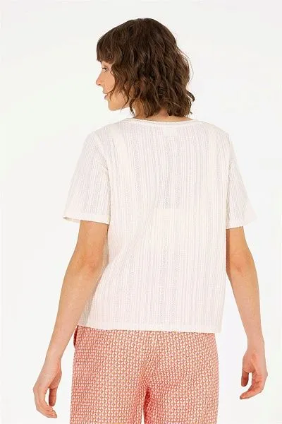 Футболка из рельефной ткани - G082SZ0110MANTE Футболка жен. (VR071, XS)