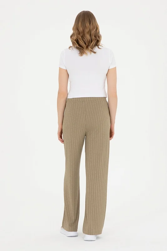 Брюки трикотажные в рубчик - G082SZ0OP0PATE Брюки спорт. жен. (VR027, XS)