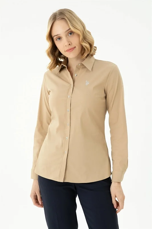 Рубашка из смесового хлопка приталенная - G082SZ0040CRISY023K Сорочка жен. (VR085, 34)