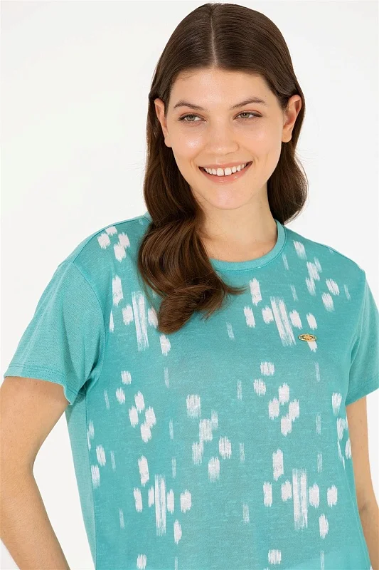 Футболка с абстрактным принтом - G082SZ0110MERY Футболка жен. (VR090, 2XS)