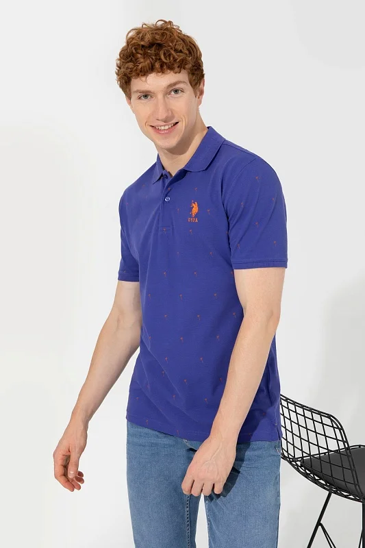 Футболка-поло из хлопка с узором - G081SZ0110RIBE Футболка муж. (VR212, XS)