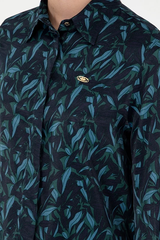 Рубашка из вискозы с принтом прямая - G082SZ0040JAKMUS Сорочка жен. (VR079, 40)