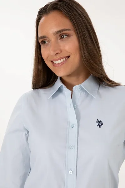 Рубашка с хлопком приталенная - G082SZ0040CRISTA025K Сорочка жен. (VR003, 32)