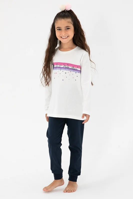 Пижама с длинным рукавом из хлопка для девочек - G084SZ0HF0US1962 Костюм дом. жен. детс. (VR071, 5_6)