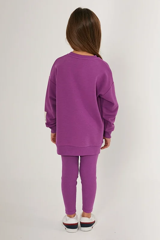 Свитшот удлиненный и легинсы для девочек - G084SZ0HF0US1608 Костюм дом. жен. детс. (VR037, 12-13)