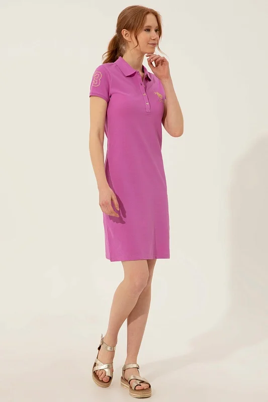 Платье-поло из хлопка с контрастным логотипом приталенное - G082SZ0750MTS02222-075 Платье жен. (VR037, XS)
