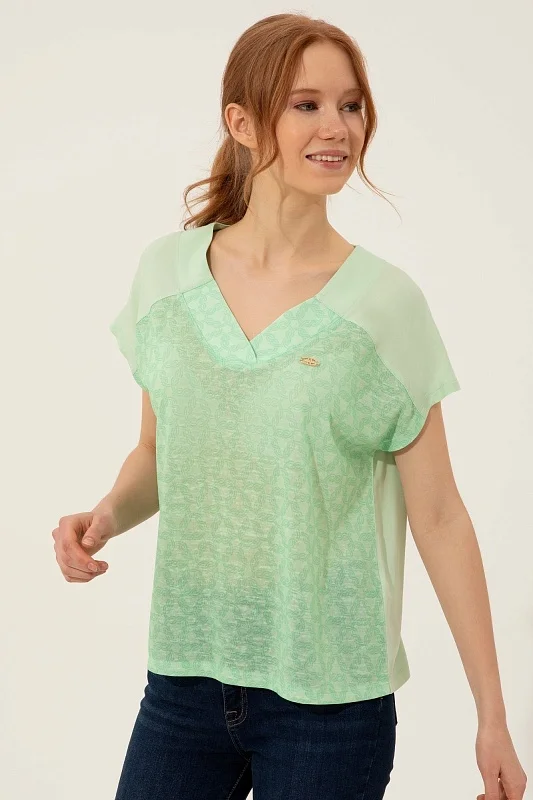 Футболка с V-образным вырезом - G082SZ0110FEMBE Футболка жен. (VR090, XS)