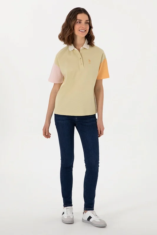 Футболка-поло из хлопка в стиле колор-блок - G082SZ0110SARTE Футболка жен. (VR183, M)