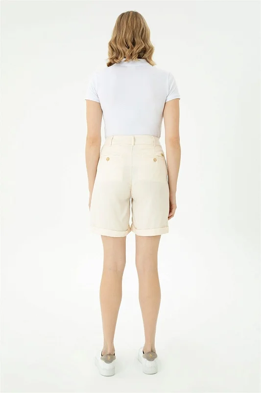 Шорты из лиоцелла с накладными карманами - G082SZ0310KARALO Бермуды жен. (VR071, 34)