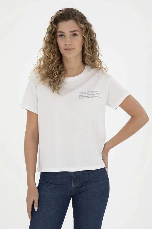 Футболка из хлопка с надписью - G082GL0110GAYLE Футболка жен. (VR019, XS)