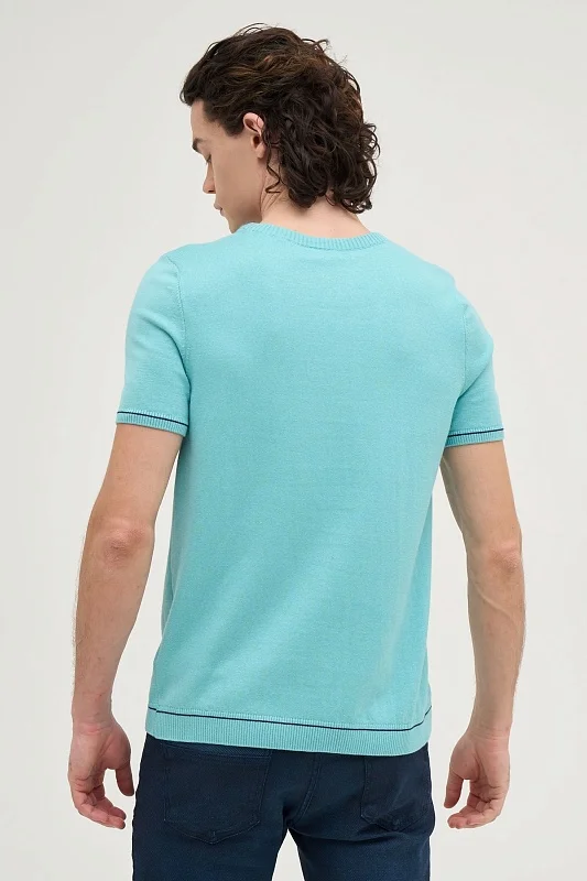 Футболка из хлопка с контрастной окантовкой - G081SZ0TK0FORLA-R Кофта муж. (VR090, XS)