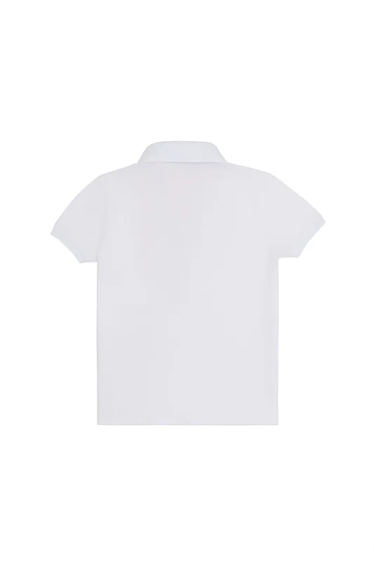 Футболка-поло из хлопка c принтом на планке для девочек - G084SZ0110TP01-IY024 Футболка жен. детс. (VR013, 3_4)
