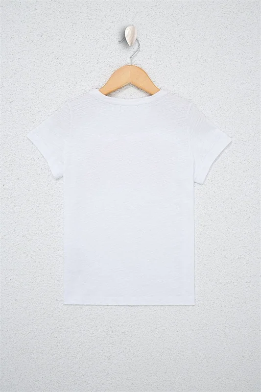 Футболка из хлопка с надписью для девочек - G084SZ0110KEAN-IY021 Футболка жен. детс. (VR013, 6_7)