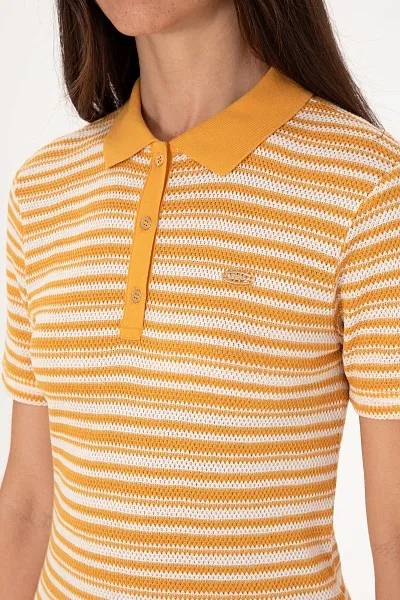 Футболка-поло трикотажная в полоску - G082SZ0110SORBE Футболка жен. (VR202, XS)