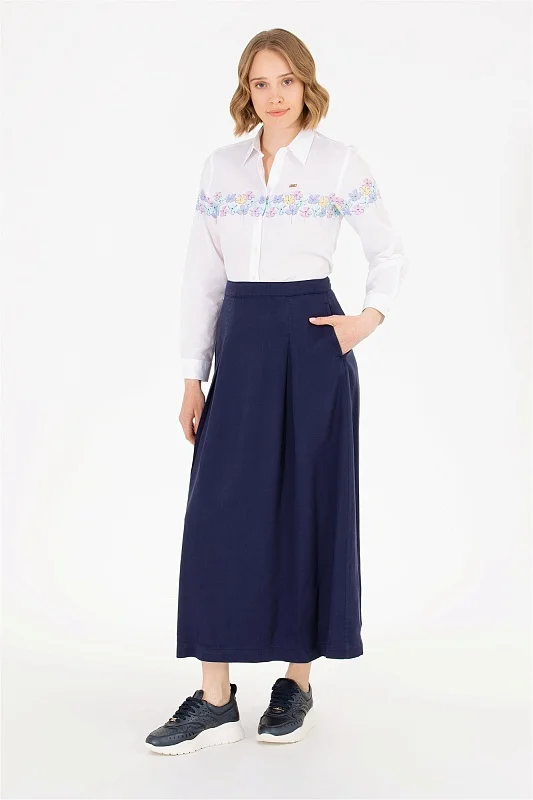 Юбка макси из лиоцелла со складками - G082SZ0980DUNET Юбка жен. (VR033, 32)