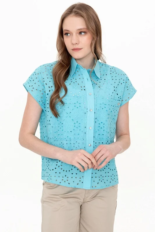 Рубашка из ажруного хлопка прямая - G082SZ0040WELDAN Сорочка жен. (VR093, 38)