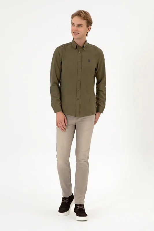 Рубашка из смесового хлопка приталенная - G081SZ0040E_METO25K Сорочка муж. (VR027, XL)