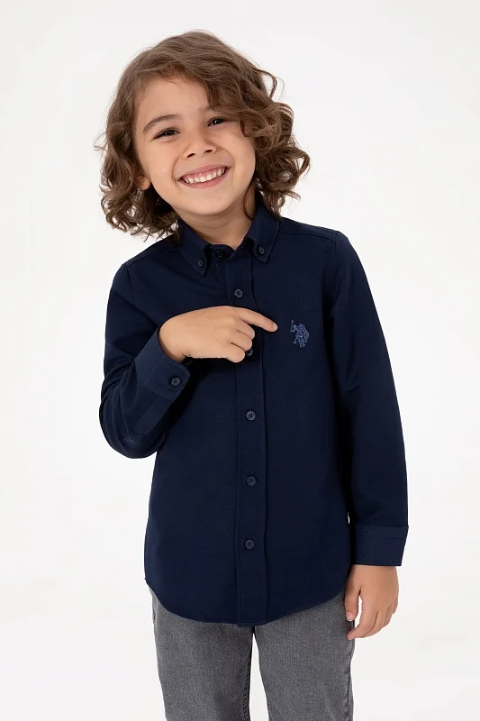Рубашка хлопковая для мальчиков - G083SZ0040E_METOKIDS25K Сорочка муж. детс. (VR033, 9_10)