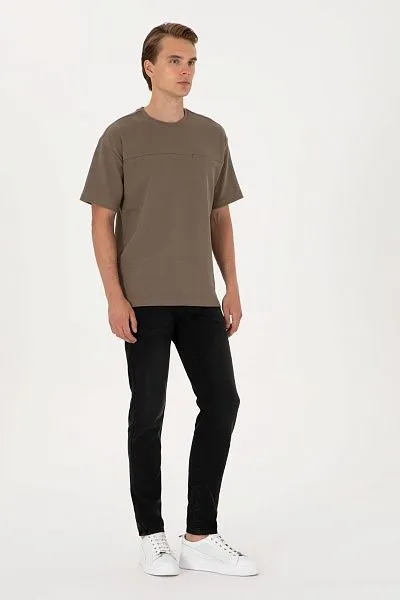 Футболка из хлопка с фактурной тканью - G081SZ0110FEZHA Футболка муж. (VR052, M)