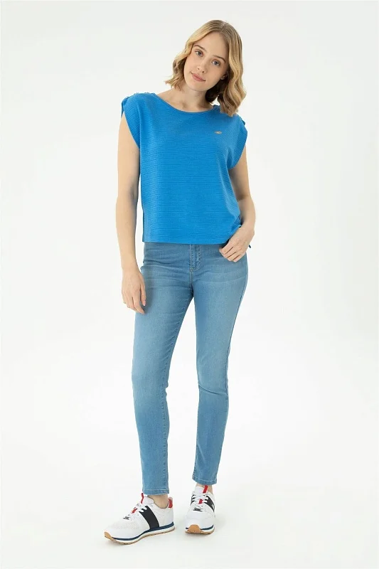 Футболка из смесовой вискозы без рукавов - G082SZ0110MEL Футболка жен. (VR045, 2XS)