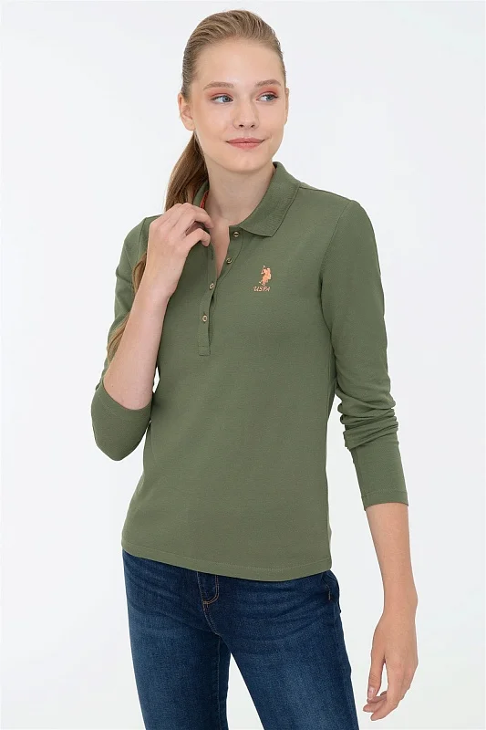 Поло с длинным рукавом из хлопка - G082SZ0820TPG-SK021 Толстовка жен. (VR027, XS)