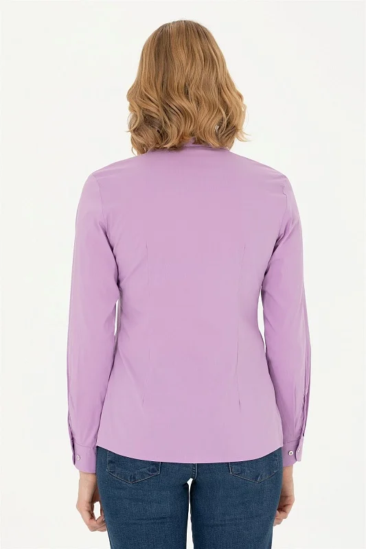 Рубашка из смесового хлопка приталенная - G082SZ0040CRISY023K Сорочка жен. (VR034, 38)