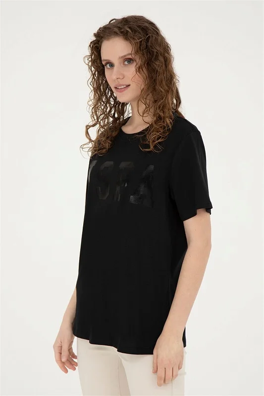 Футболка из хлопка с принтом свободная - G082SZ0110SEANIY24 Футболка жен. (VR046, XS)