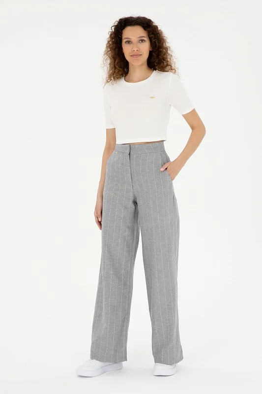 Брюки с добавлением льна широкие - G082SZ0780SIWAN-P Брюки жен. (VR036, 32)