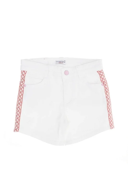 Шорты из хлопка с контрастной вышивкой для девочек - G084SZ0310PAYTON23Y Бермуды жен. детс. (VR013, 4_5)