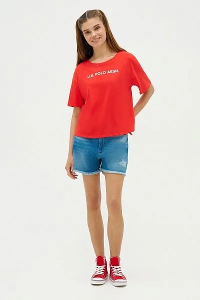 Футболка из хлопка с логотипом - G082SZ0110R-METTO Футболка жен. (VR030, XS)