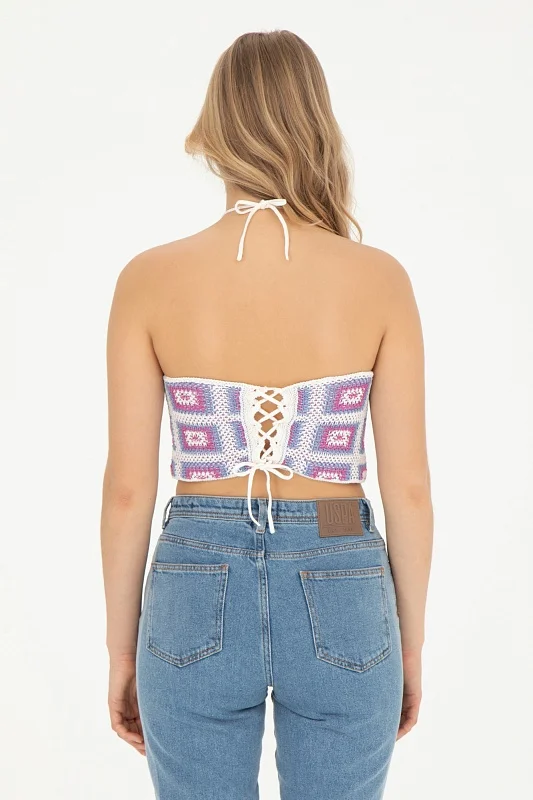 Топ в стиле кроше - G082SZ0TK0PAMPE Кофта жен. (VR071, XS)